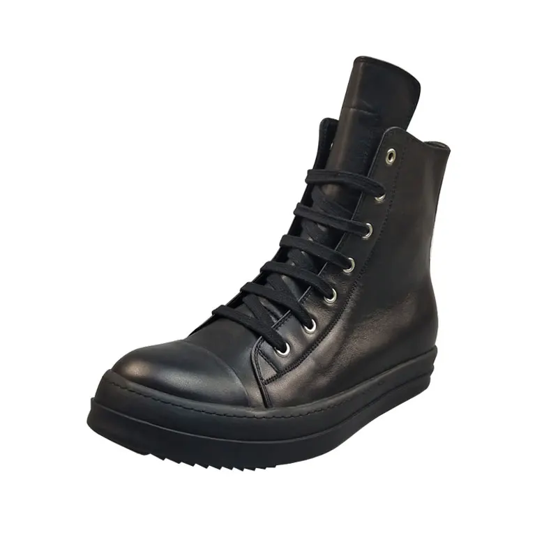 

Женские роскошные тренировочные ботинки из натуральной воловьей кожи со шнуровкой и молнией, весенние мужские белые ботинки для верховой езды, брендовые туфли в римском стиле на плоской подошве