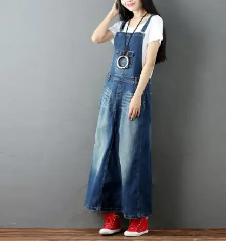 denim blue Весеннее винтажное джинсовое платье для женщин вымытый длинный джинсовый сарафан ретро женский осенний Повседневный Vestidos Femininos w793 - Цвет: denim blue