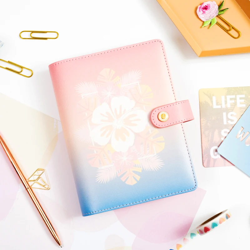 2020 Lovedoki блокнот Dokibook Еженедельный планер A6 розовый цветок 6 колец ежедневник