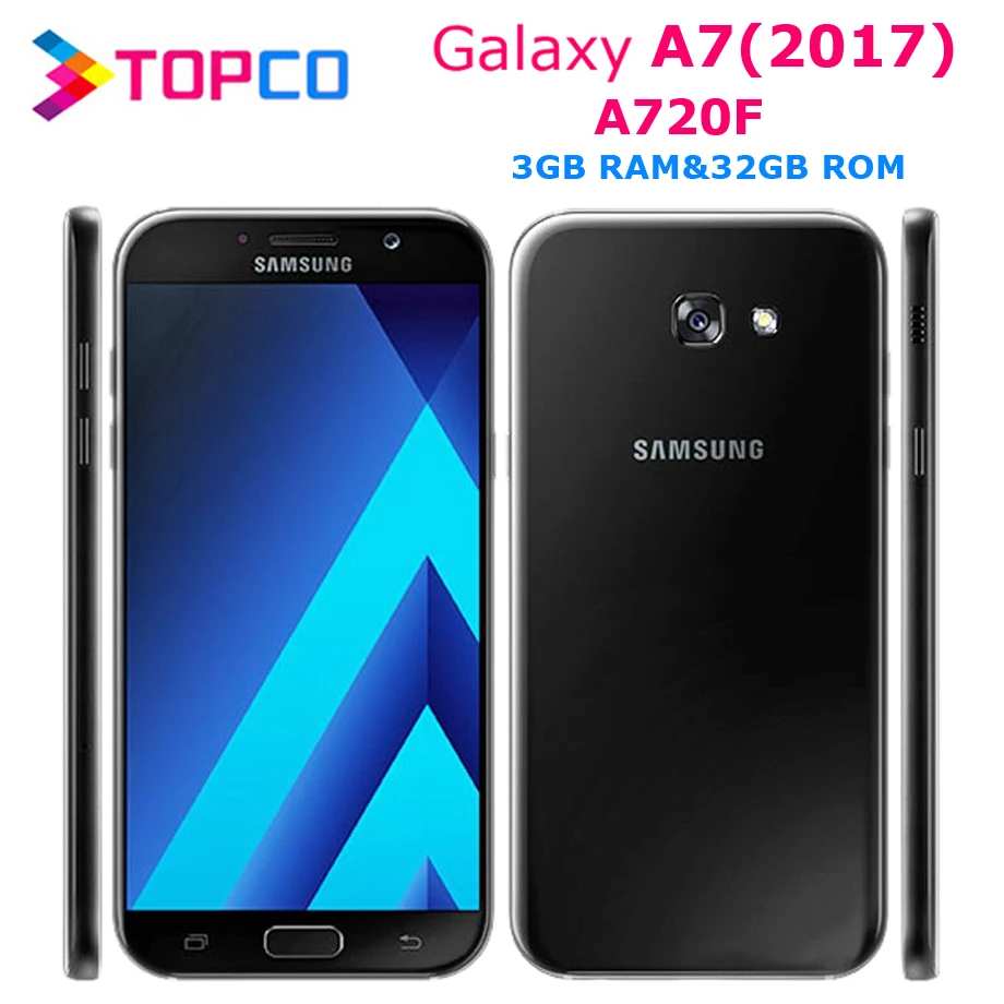 Мобильный телефон Samsung Galaxy A7 (2017) A720F оригинальный на базе Android Восьмиядерный Exynos 3