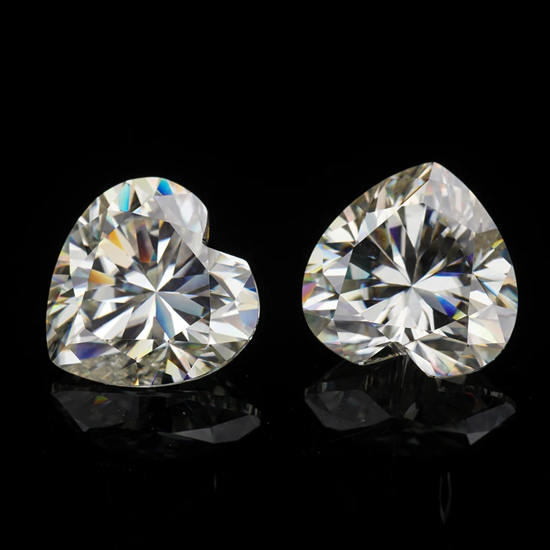 Тестовое положительное syn кольцо с алмазом Moissanite 10*10 мм в форме сердца камень IJK