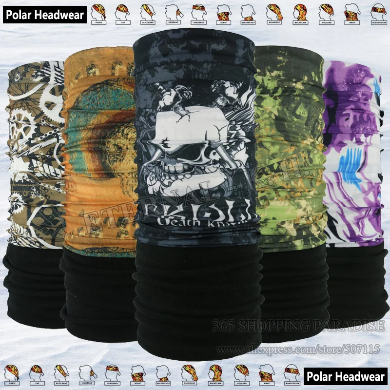 Various Fashion Design Outdoor Multifunctional Cycling Mask Polartec Headwear Multifunction Polar Fleece Skull Winter Bandana |