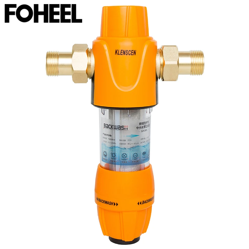 FOHEEL центральный фильтр для предварительной очистки воды, механический фильтр для защиты от обратного осмоса, очиститель воды 40 мкм, очистка