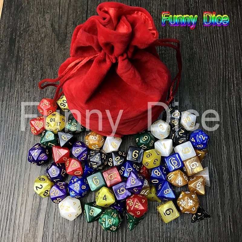 56 штук пакет MTG RPG D & игральные кости DND настольная игра набор из 8 наборов D4 D6 D8 D10 D12