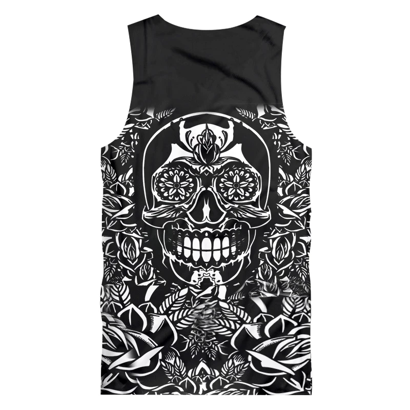 Мужская майка без рукавов UJWI повседневная с принтом черепа и розы для