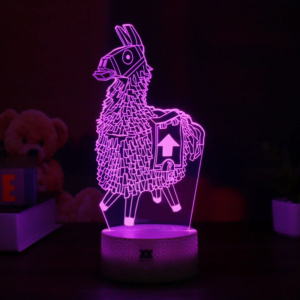 Две недели игры серии 3D лампа ламы/Omega/Ворон ночник 7 цветов Настольная для