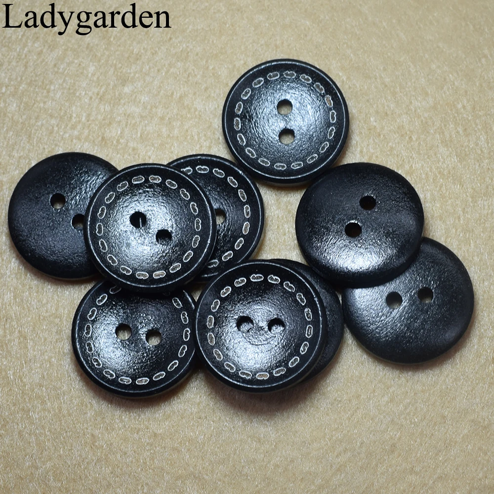 

20MM Dashed Wooden Buttons Diy Sewing Garment Accessories Wooden Flatback Button for Scrapbooking Decoration