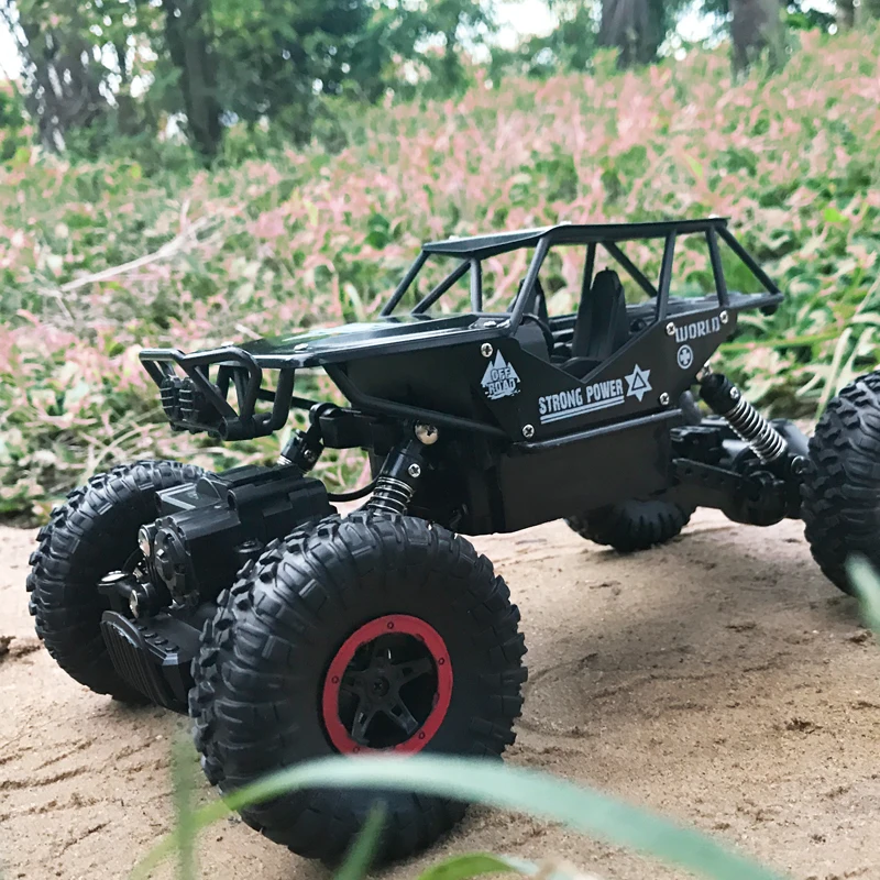 1:18 RC Car 4DW Rock Crawlers 2.4GHz Metal Rally Climbing Double Motors Bigfoot Remote Control Model Toys for Boys | Игрушки и хобби