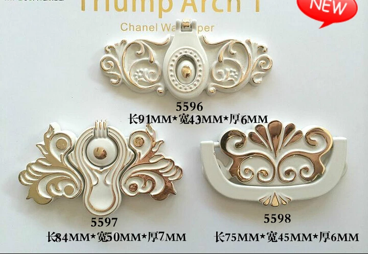 Европейский роскошный элегантный дизайн ручка для шкафа цвета слоновой кости