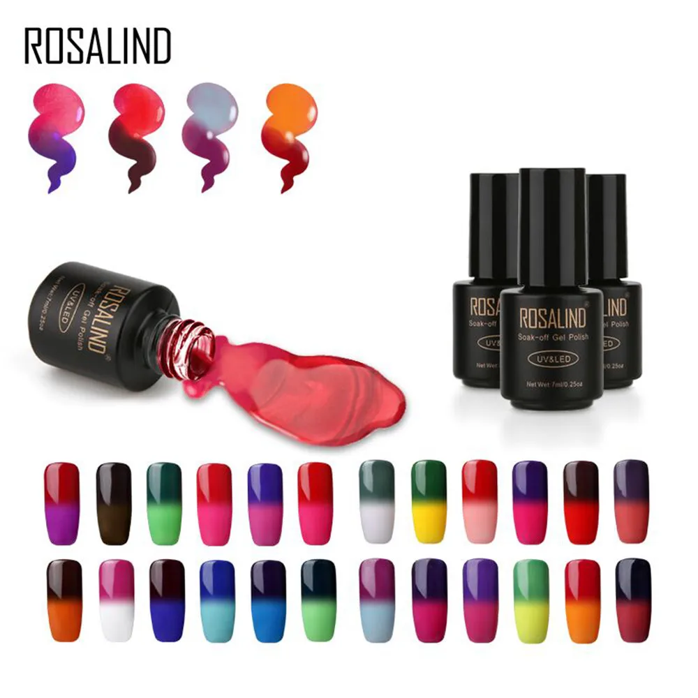 ROSALIND Гель лак для ногтей @ Цвет меняющий УФ светодиодный vernis ongle дропшиппинг 2019