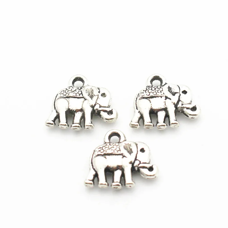 

New Style 12pcs/lot Elephant Alloy Dangle Charms Lobster Clasp Hanging Charm Fit DIY Bracelet&Bangle Pendant Accessories