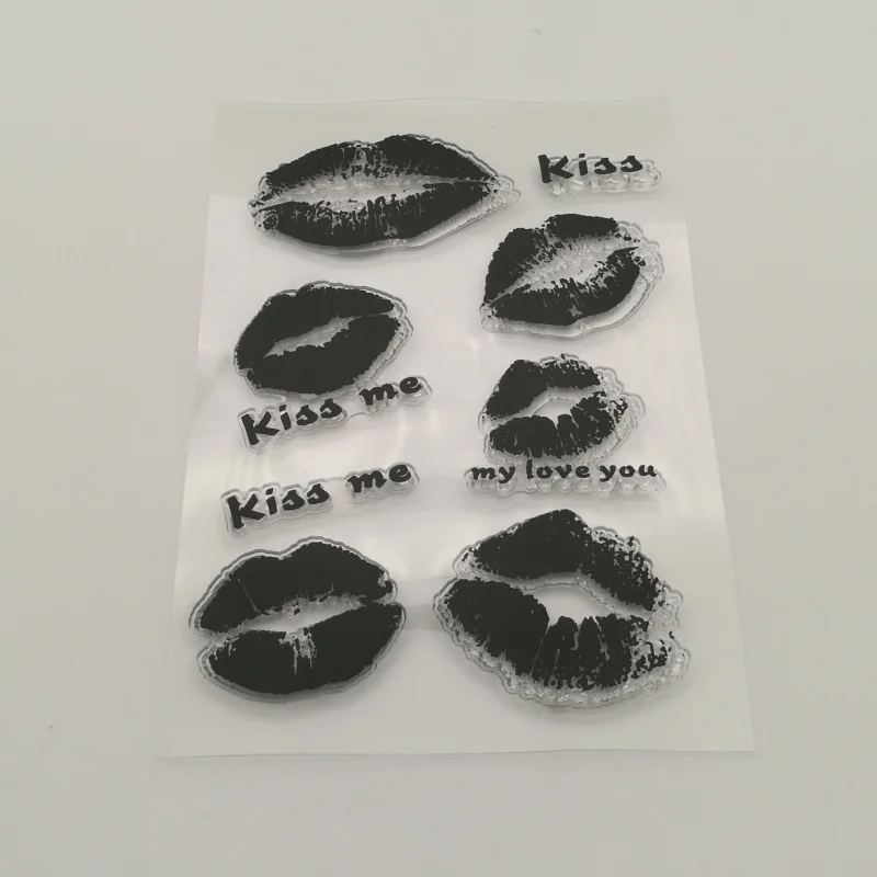 1 лист прозрачный силиконовый трафарет kiss для сделай сам изготовление открыток