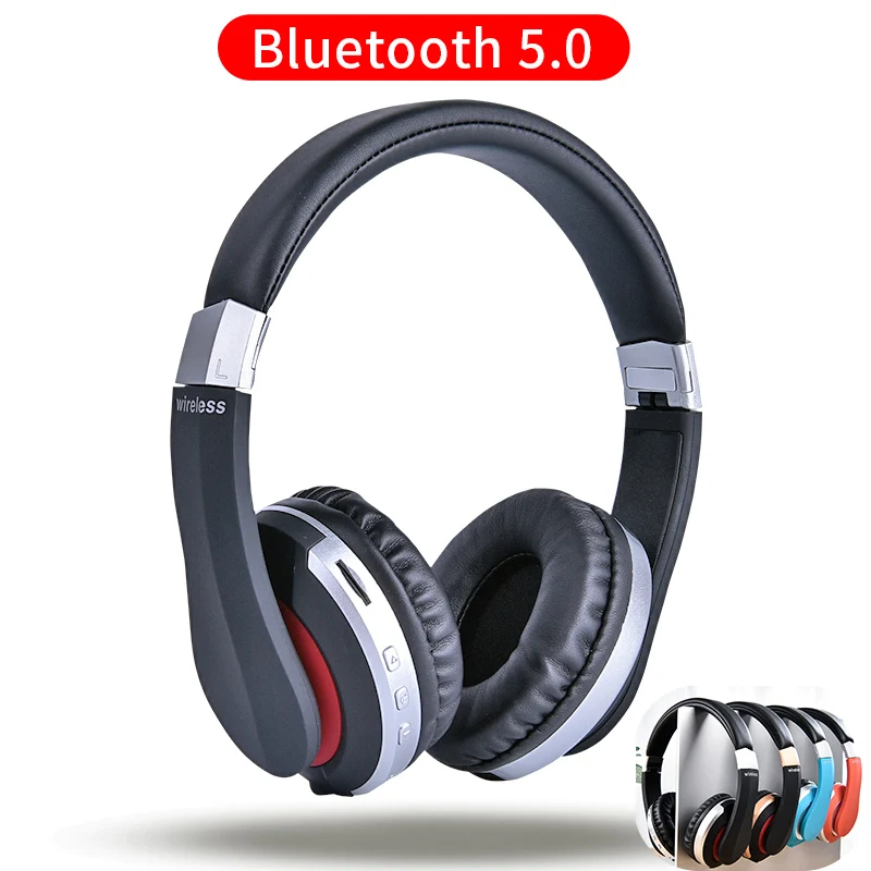 Складные и регулируемые беспроводные наушники Bluetooth 3 5 мм гарнитура AUX Стерео Бас