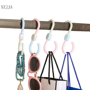 XZJJA 3 шт.компл. Пластиковые Крючки S-образной формы, многофункциональные держатели для хранения в кухне, ванной, застежка, регулируемая вращающаяся подвесная вешалка