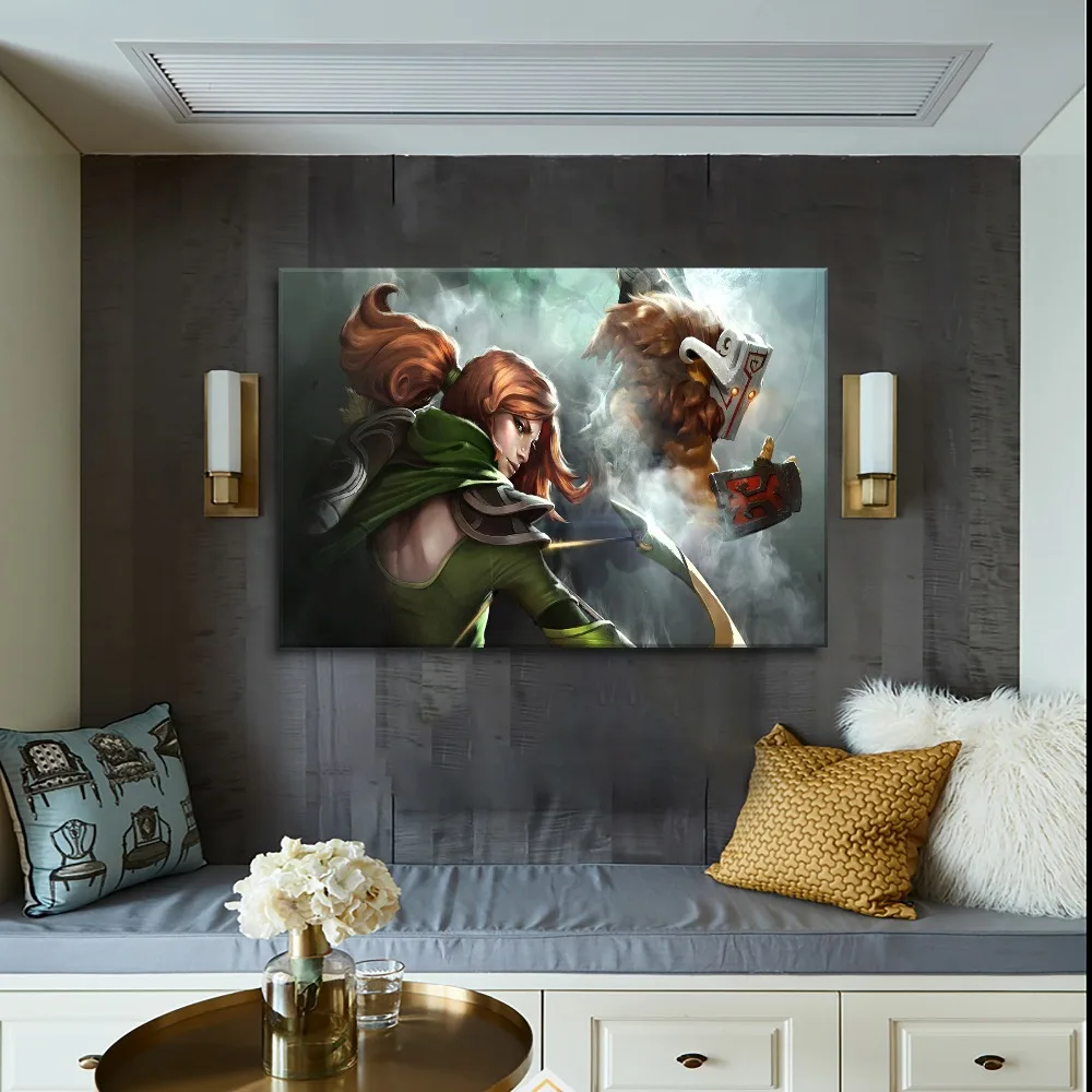 1 панель Windranger и Juggernaut Dota 2 Игра герои холст живопись каркас или рама современный