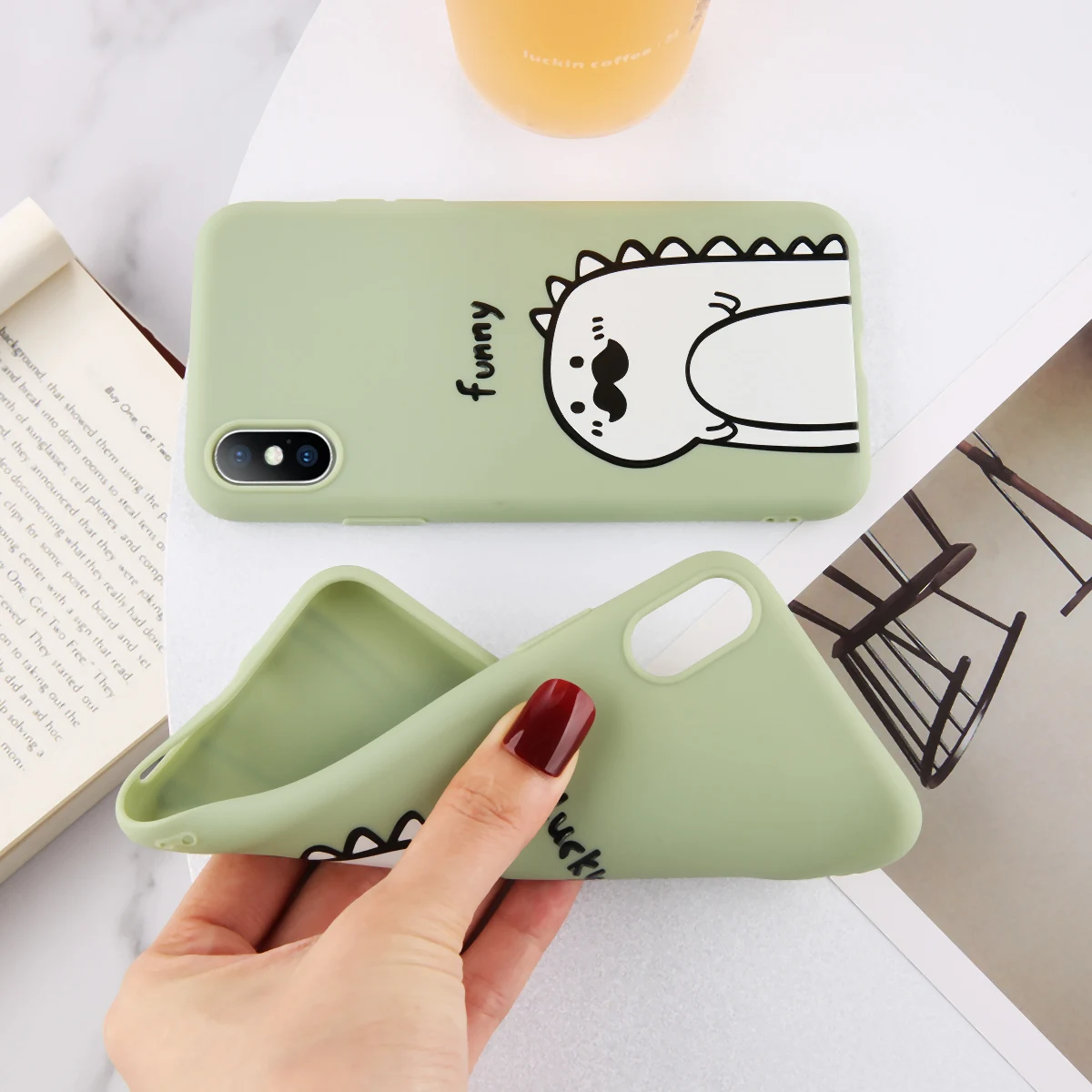 Чехол Lovebay с забавным динозавром из мультфильма для iPhone X 7 plus 8 XR XS Max Мягкий ТПУ 5 5S
