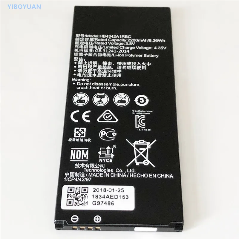 3,8 V 2200mAh HB4342A1RBC для huawei Y6II компактный LYO-L21 LYO-L01 MT6735 5," аккумулятор