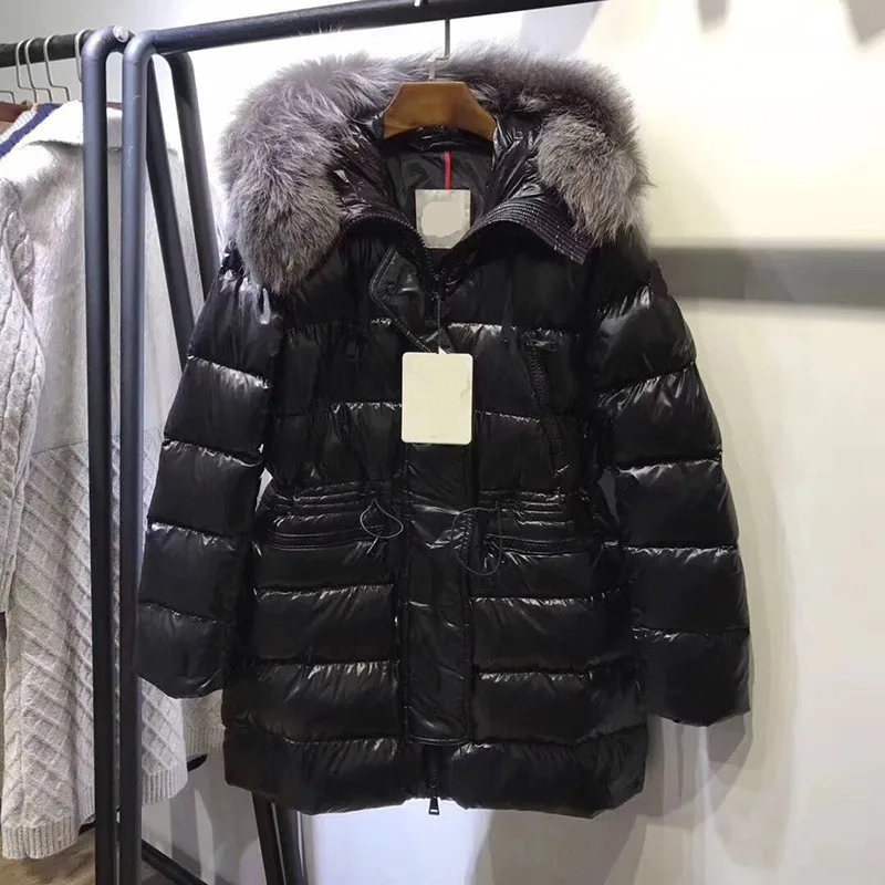 New Big Fur Collar Parka Thickening 90% White Duck Down Coat Fashion Winter Jacket Women Hooded Warm Short Feather Outwear PJ338 | Женская