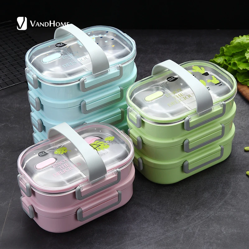 VandHome коробка для ланча детей японский 304 из нержавеющей стали Bento box герметичный