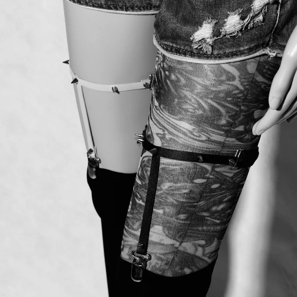 Косплей подтяжки для женщин панк заклепки подвязки жгут мода харадзюку Леггинсы