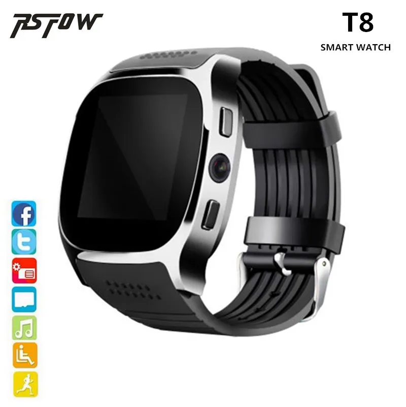 696 Новый T8 Bluetooth Смарт-часы Поддержка сим-карты TF карты с 0.3mp камерой спортивные