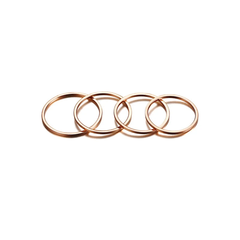 Женское кольцо из розового золота SIZZZ 4 комплекта размер 4/5/6/7|rose gold ring|gold ringring |