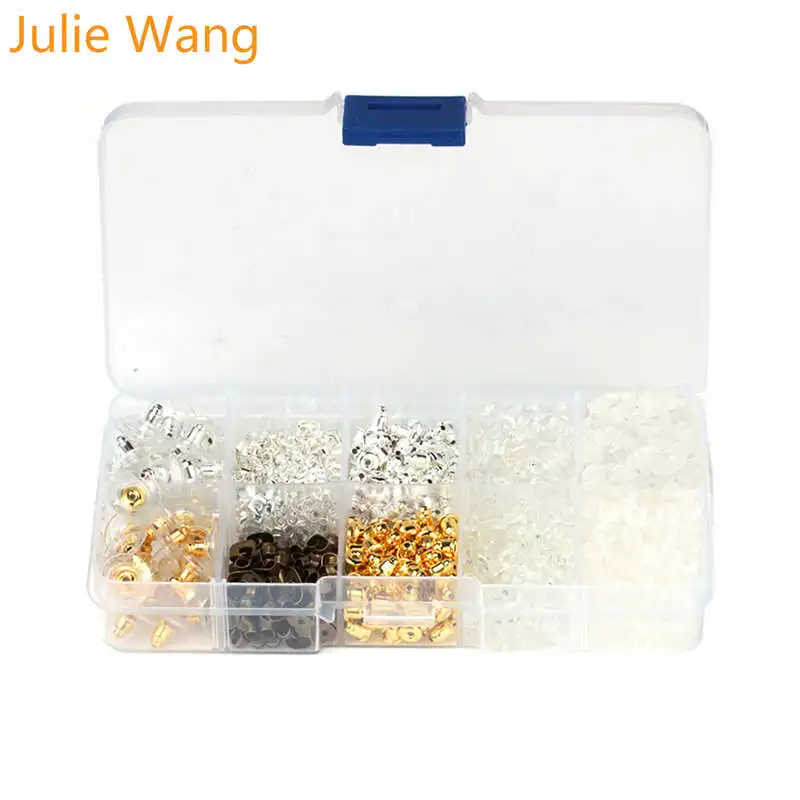 

Julie Wang 1040PCS Mixed Earring Back Set Stud Earring Plug Silicone Alloy Earring Stopper Jewelry Making Findings Accessory