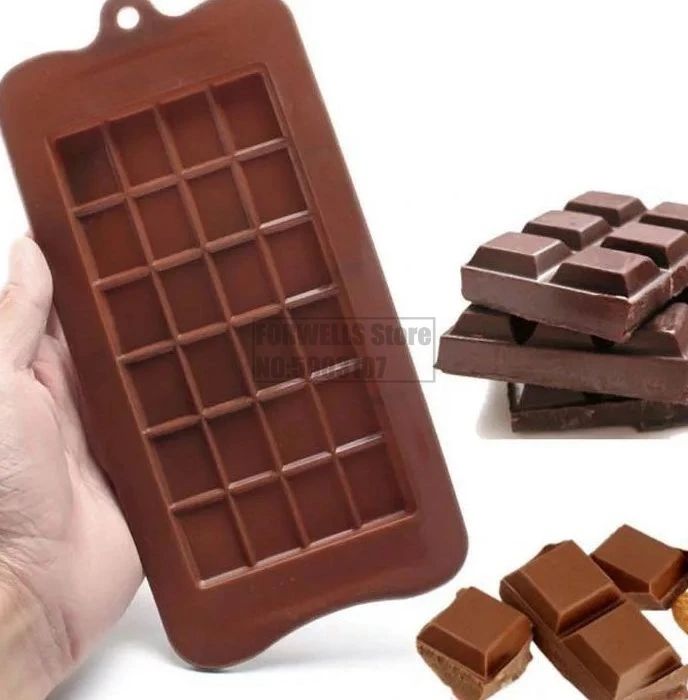 20pcs/lot 24 Cavity Chocolate Mold Silicone Form Candy Bar Sugar Cake Mold Baking Dish Bakeware Kitchen Ice Block Tray Cake Tool