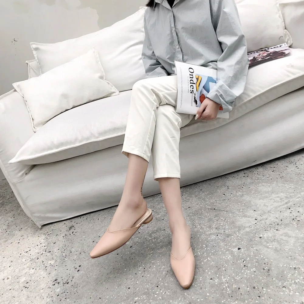 Весна осень Лидер продаж на плоской подошве шлепанцы без задника с открытыми