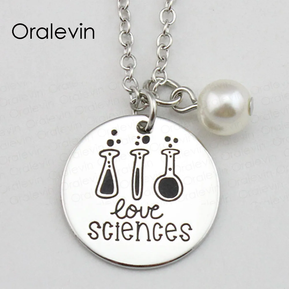 

Вдохновляющие Выгравированные вручную кулоны LOVE SCIENCES ожерелье для модных женщин подарок ювелирные изделия, 10 шт./лот, # LN1748
