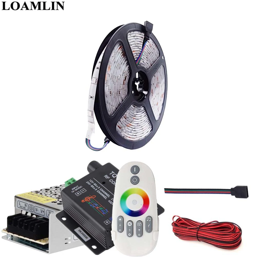 Светодиодная лента RGB 5050SMD 30 светодиодов/м гибкий светильник TQ Music 2 RF пульт