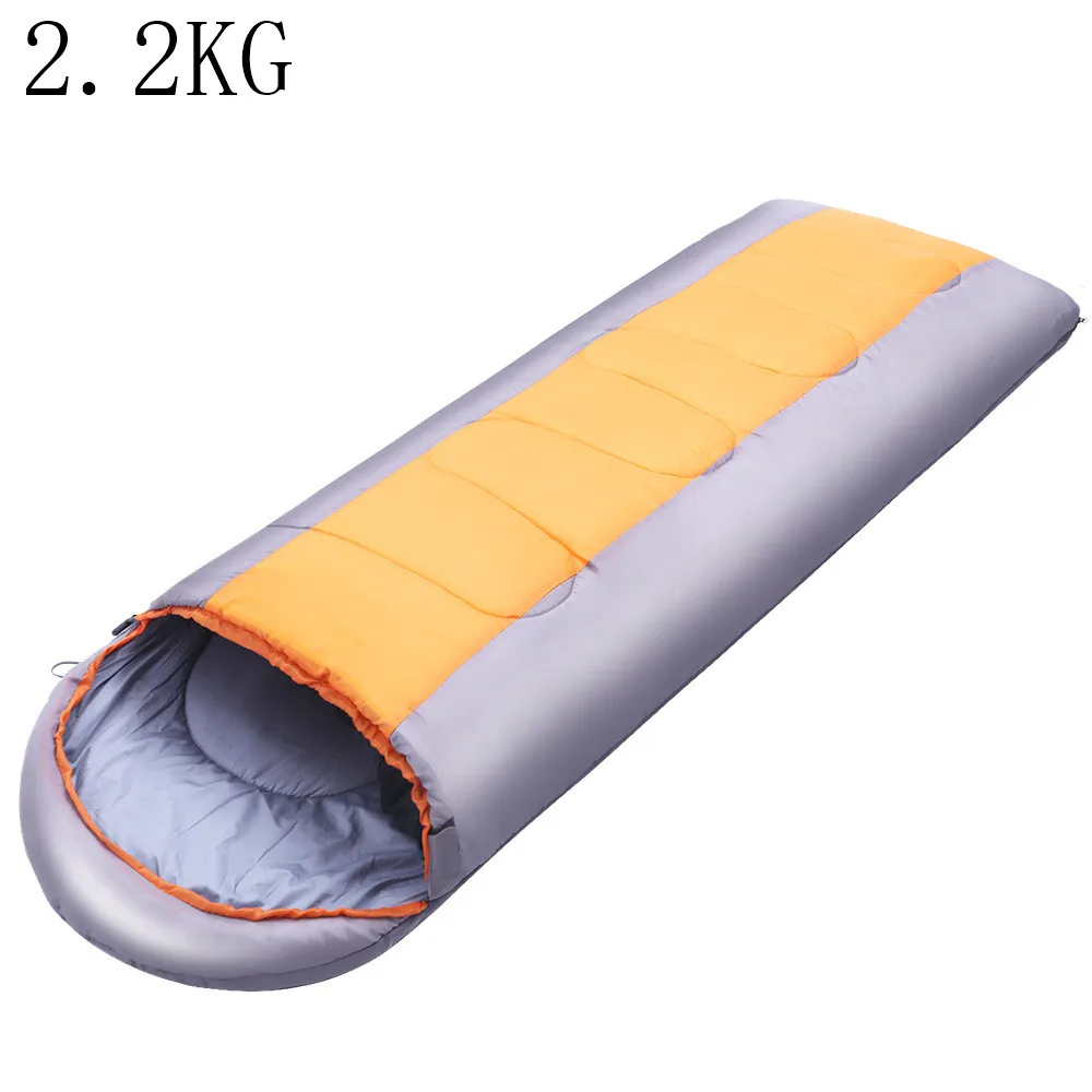 Yellow 2.2KG Открытый кемпинг спальный мешок для взрослых путешествия большой прямоугольный хлопок спальный мешок легкий водонепроницаемый машинная стирка - Цвет: Yellow 2.2KG