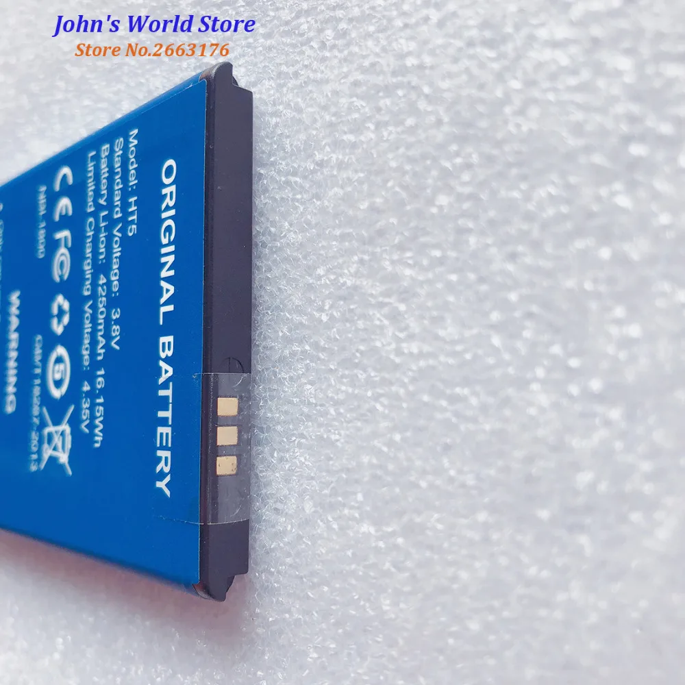 100% оригинал HOMTOM HT5 Замена батареи 4250 mAh батарей резервного копирования для Smart HT 5