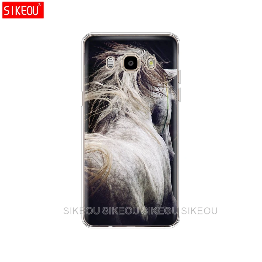 Силиконовый чехол для телефона Samsung Galaxy J1 J2 J3 J5 J7 MINI 2016 2015 prime Sunset and horse | Мобильные