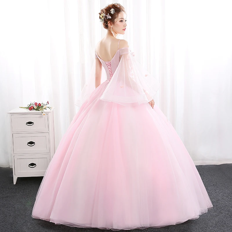 Платье принцессы с открытыми плечами rossado Quinceanera розовое платье для выпускного
