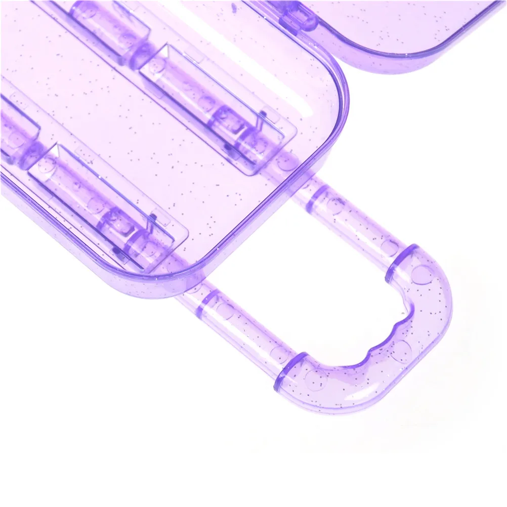 Пластиковый прозрачный 3D Дорожный чемодан со шлейфом 1 шт. для кукол мебель