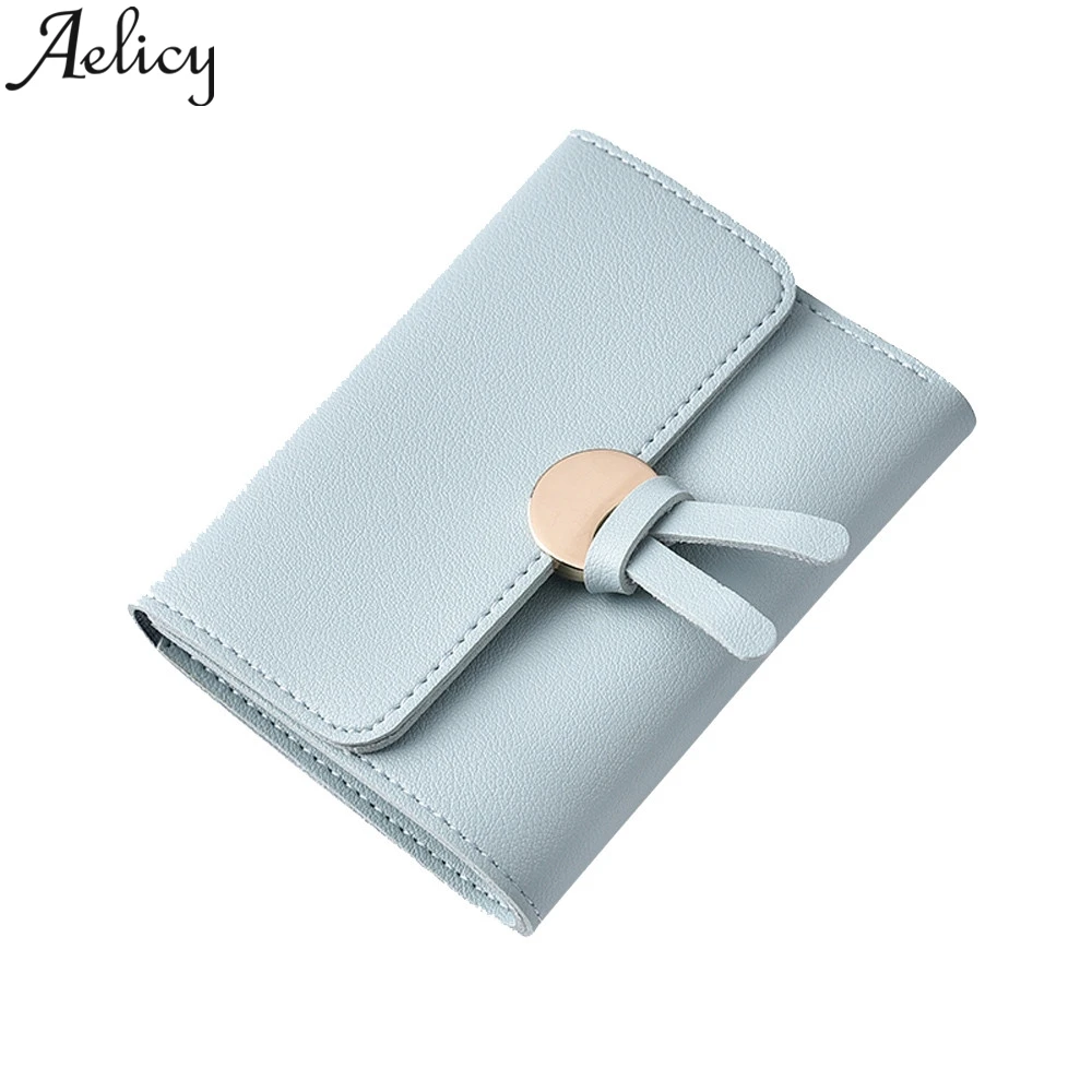Aelicy женский модный однотонный кошелек на застежке с несколькими отделениями для