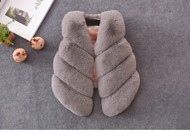 Toddler Girl Vest Girls Fur Outerwear 2019 New Fashion Thick Warm Faux Environmentally Friendly Winter Kids Vests | Детская одежда и