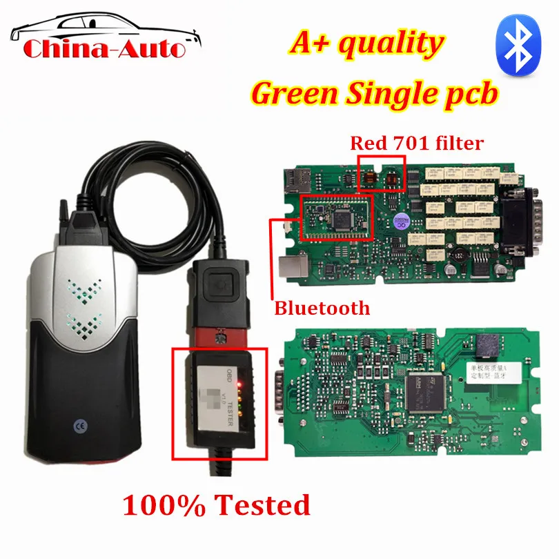 Новый дизайн OBDIICAT Bluetooth NEC Реле TCS Pro Зеленая Одиночная печатная плата obd2 сканер 2016