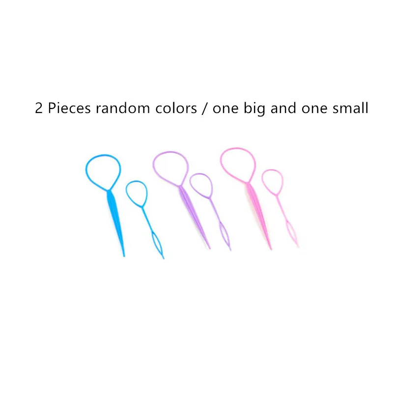 random color 2 шт. Горячая Мода для женщин, девушек, черный хвост, коса для волос, конский хвост, инструмент для укладки, аксессуары для волос - Цвет: random color