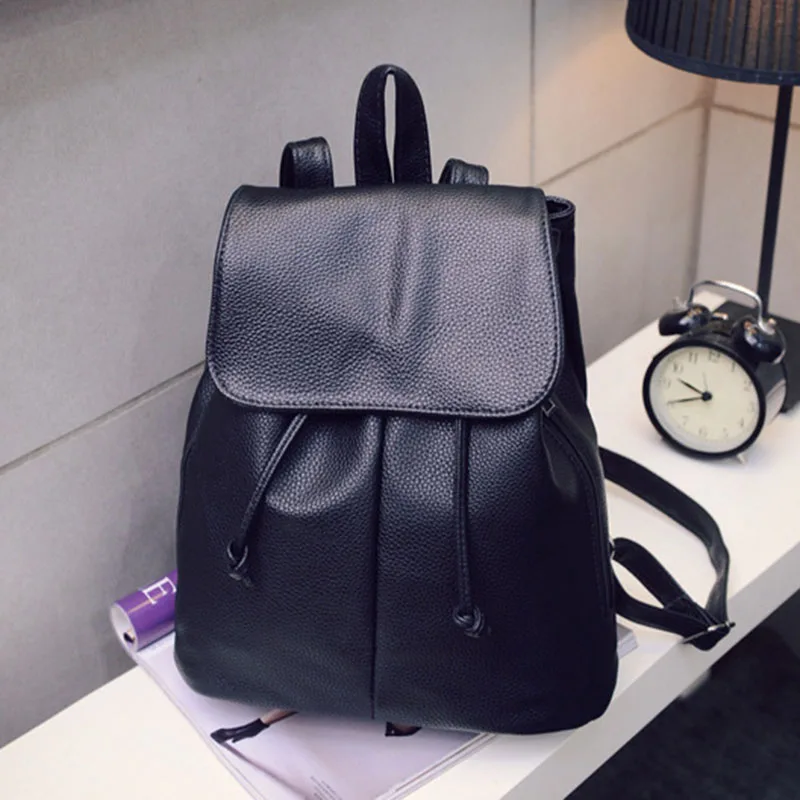 Простые кожаные рюкзаки в студенческом стиле дорожный рюкзак на шнурке сумки