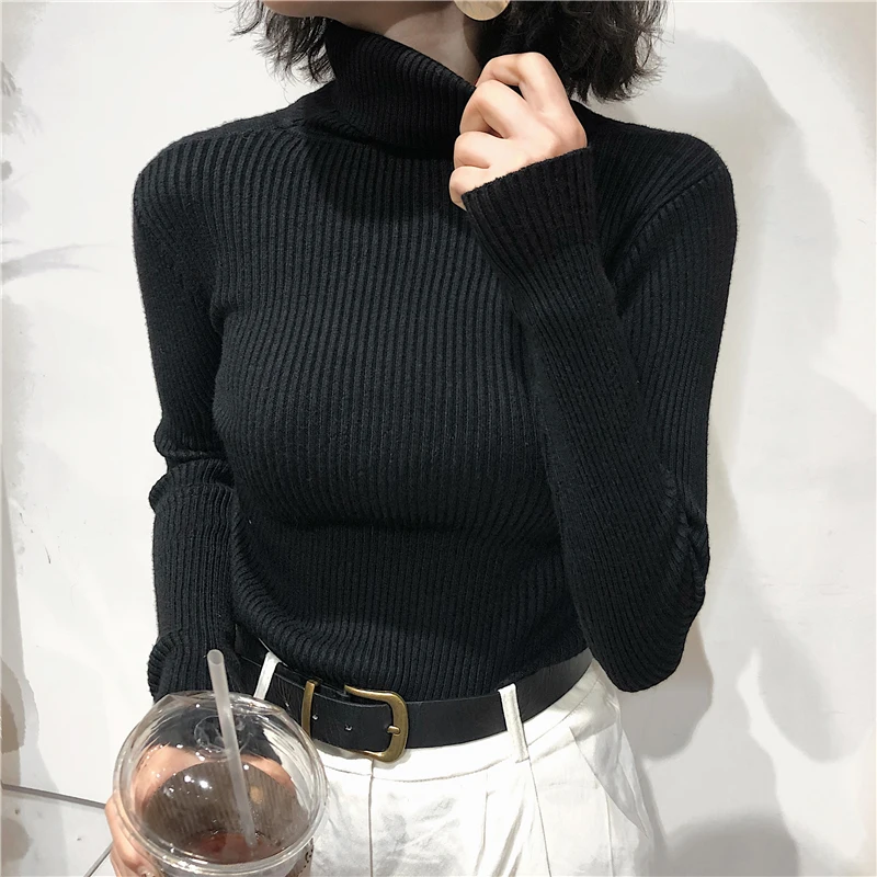 Turtleneck Sweater Womens 2021 Autumn Winter Tops Korean Slim Women Pullover Jumper Knitted Pull Femme Hiver Truien | Женская одежда