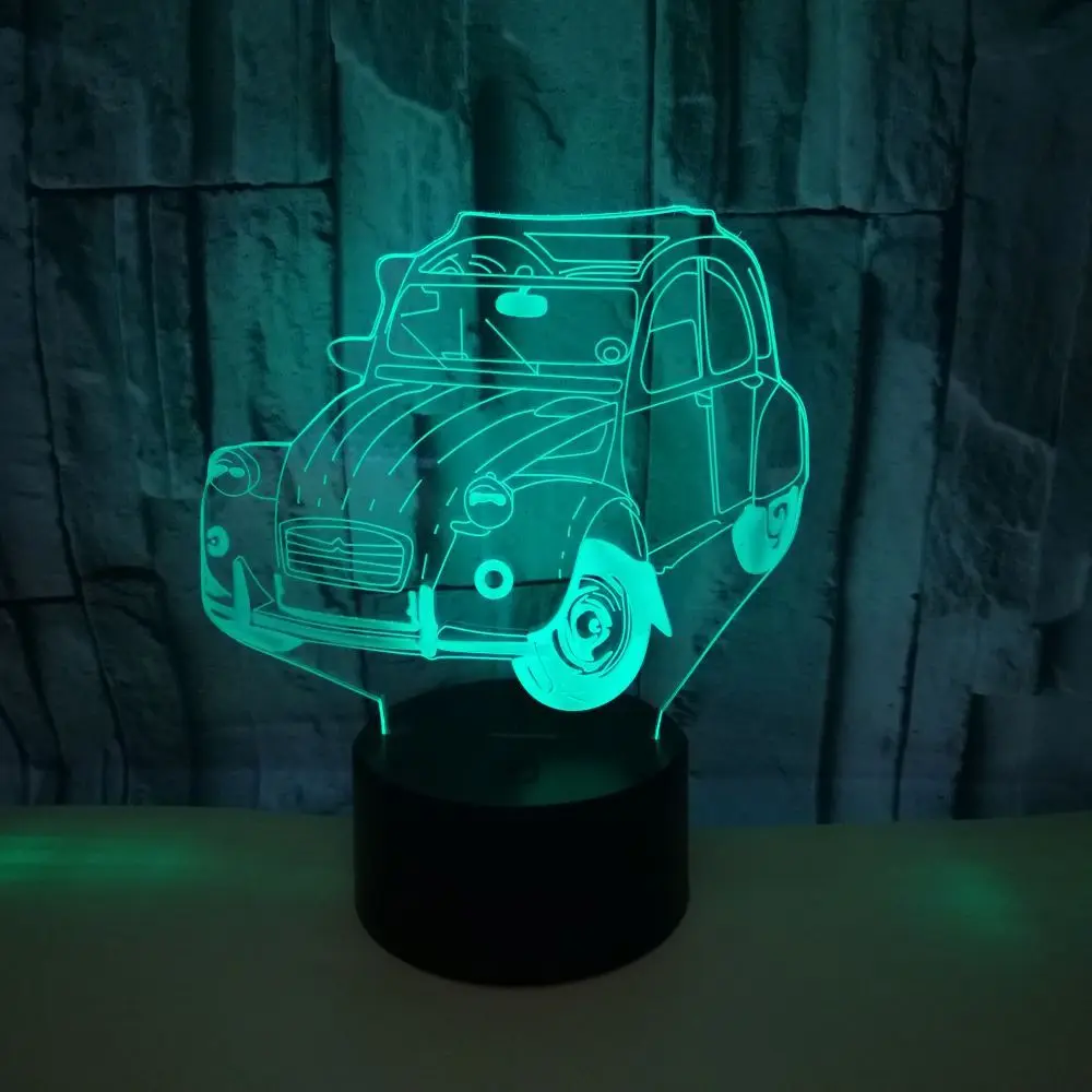 Автомобильные 3d ночники настольные лампы для гостиной цветные светодиодные