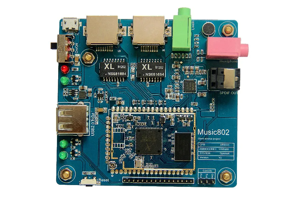 Бесплатная доставка! Music802 _ макетная плата для модуля Wi Fi динамика/OpenWRT/ USB