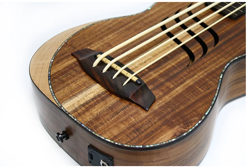 Электрическая твердая Акация укулеле бас-гитара 30 дюймов Ubass Гитара 30 дюймов 4 струны мини УКУ электро-гитары Пикап скульптура