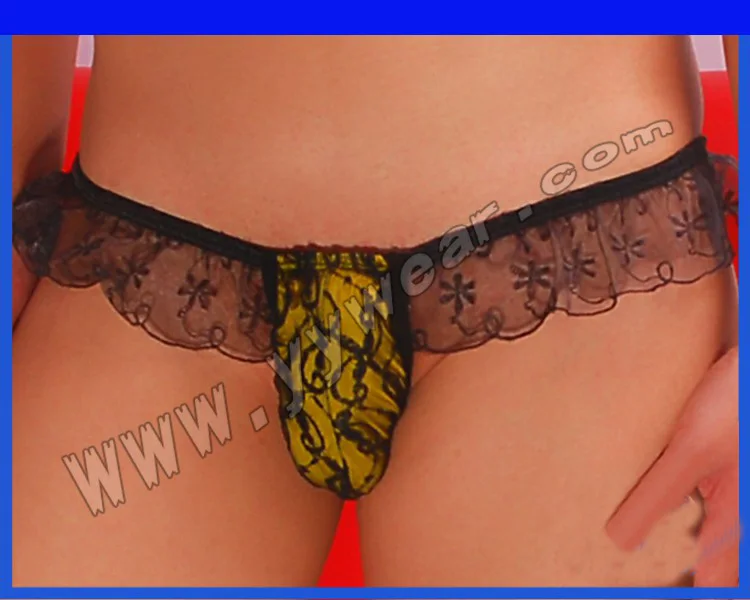

2018 new Men's Sexy Lace Erotic Thong G-string Gay Mens Underwear Lacwork Pouch Briefs Underpants jockstrap thong men
