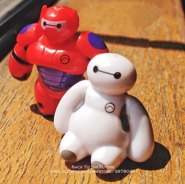 Disney Big Hero 6 Baymax 2 шт./компл. 3 см мини ПВХ фигурка модель осанки аниме коллекционная