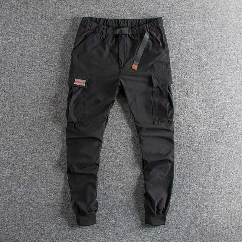 Мужские Дизайнерские повседневные брюки однотонные спортивные батального