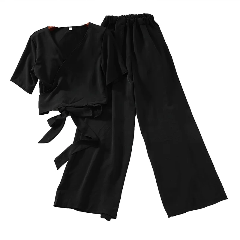 FTLZZ женский пляжный комплект из двух предметов топ и штаны на шнуровке Короткие