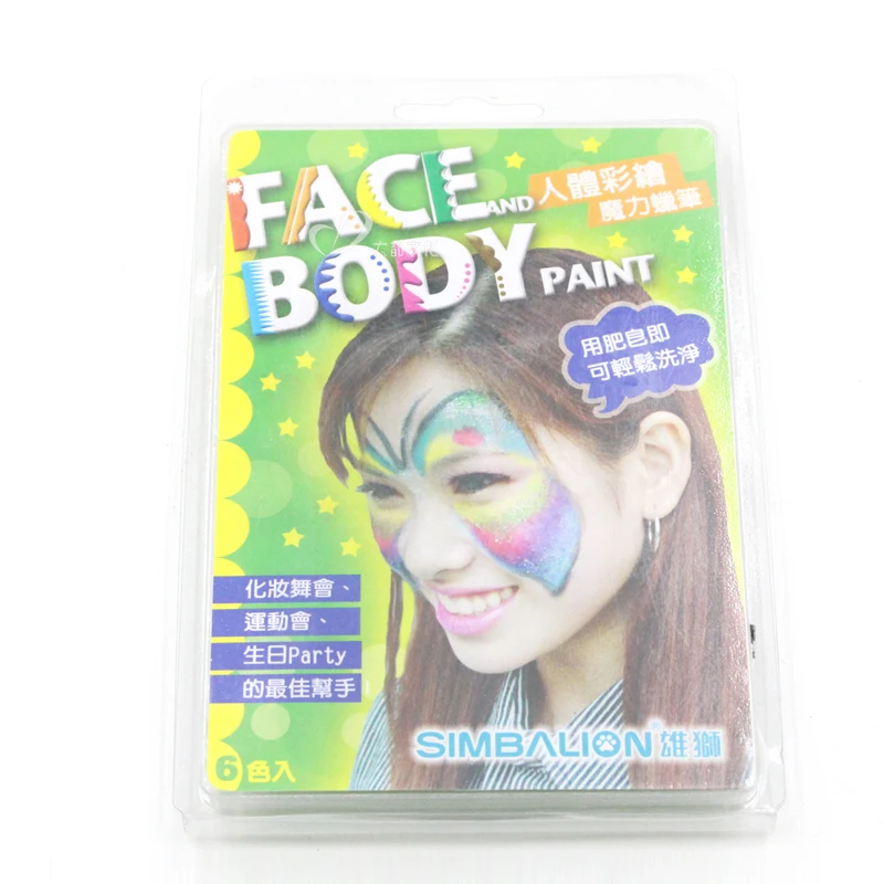Карандаш для лица и тела 6 цветов 36 шт./лот Детские канцелярские принадлежности